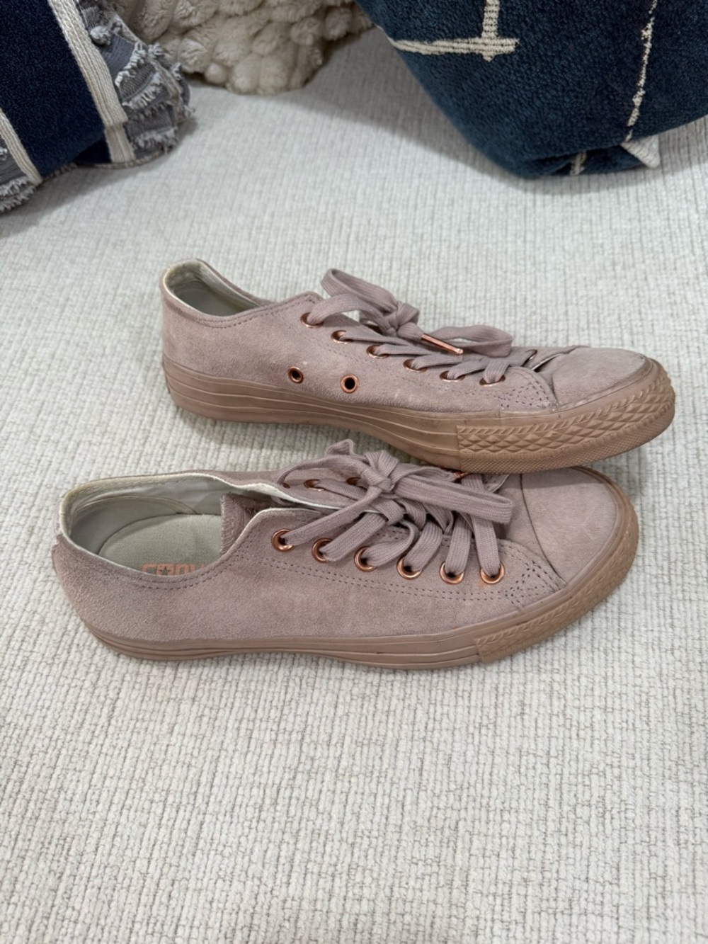 Converse Low-Top Suede Sneakers in Dusty Mauve